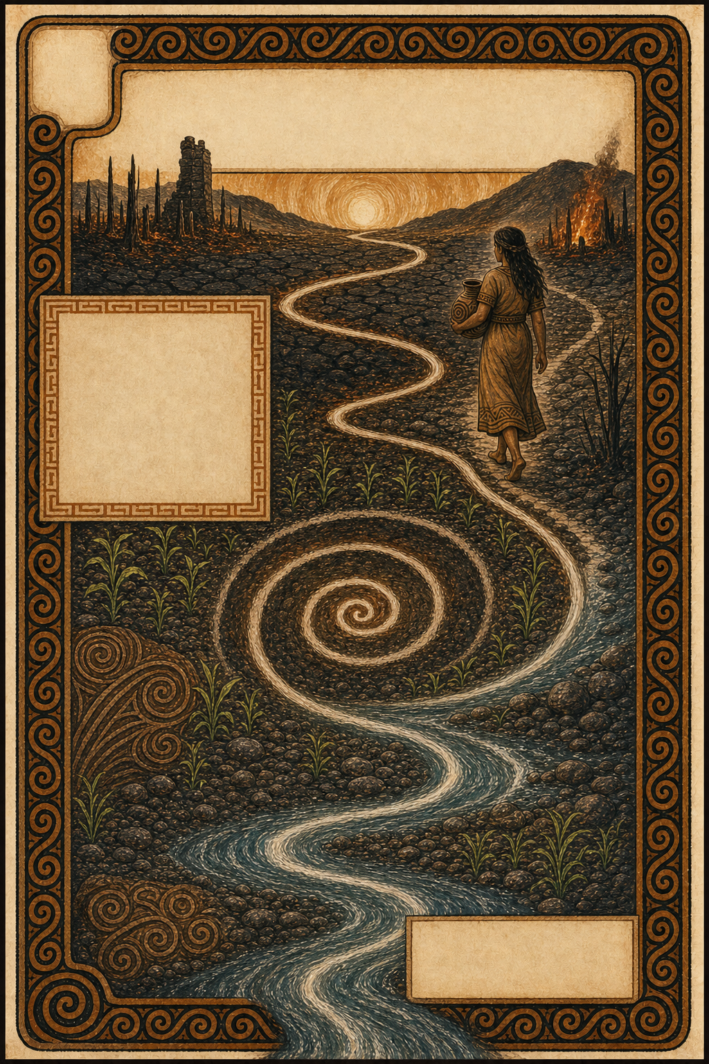 Page 34: Card 4: Spiral of Time. Evhen / card plate.
